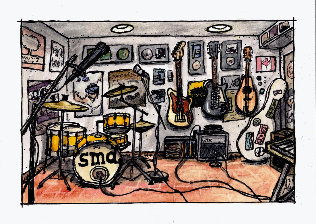 Watercolor and ink.